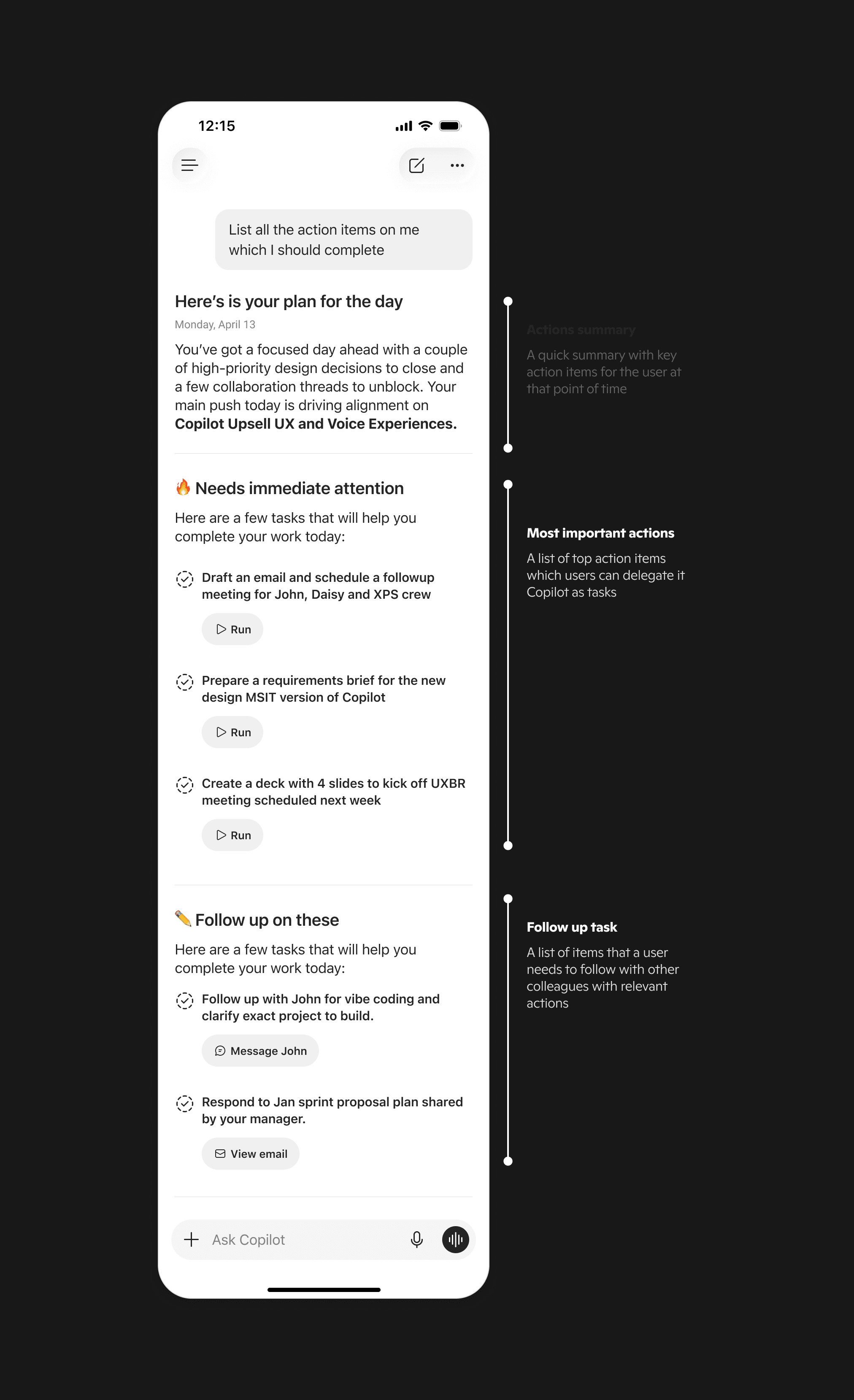 Action Items response